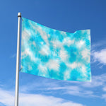 Blue Shibori Tie Dye Print Polyester Flag