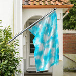 Blue Shibori Tie Dye Print Polyester Flag