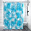 Blue Shibori Tie Dye Print Premium Shower Curtain