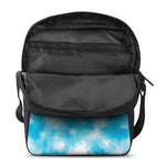 Blue Shibori Tie Dye Print Rectangular Crossbody Bag