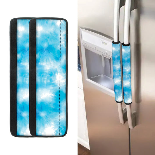 Blue Shibori Tie Dye Print Refrigerator Handle Covers