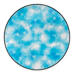 Blue Shibori Tie Dye Print Round Floor Mat