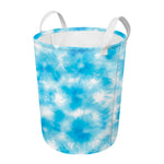 Blue Shibori Tie Dye Print Round Laundry Basket