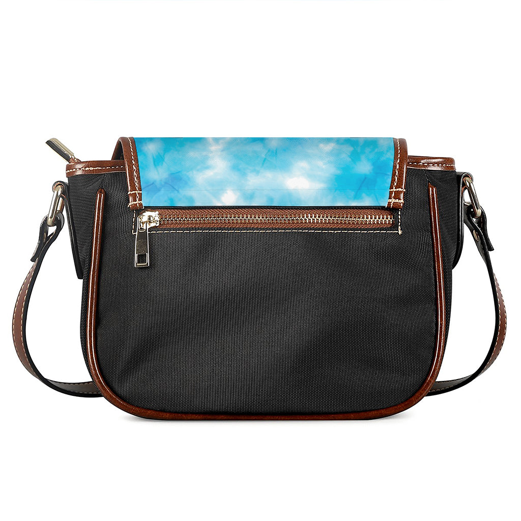 Blue Shibori Tie Dye Print Saddle Bag