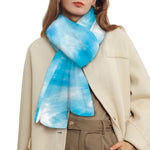Blue Shibori Tie Dye Print Scarf