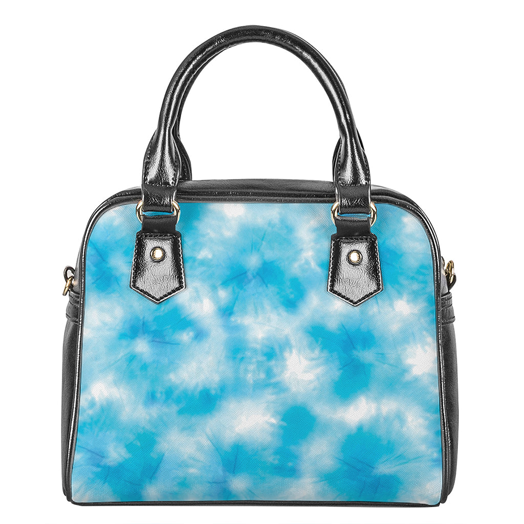 Blue Shibori Tie Dye Print Shoulder Handbag