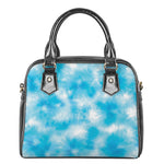 Blue Shibori Tie Dye Print Shoulder Handbag