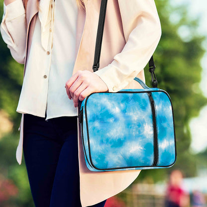 Blue Shibori Tie Dye Print Shoulder Strap Bible Bag