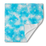 Blue Shibori Tie Dye Print Silk Bandana