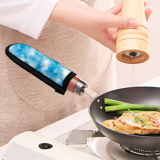 Blue Shibori Tie Dye Print Skillet Handle Cover