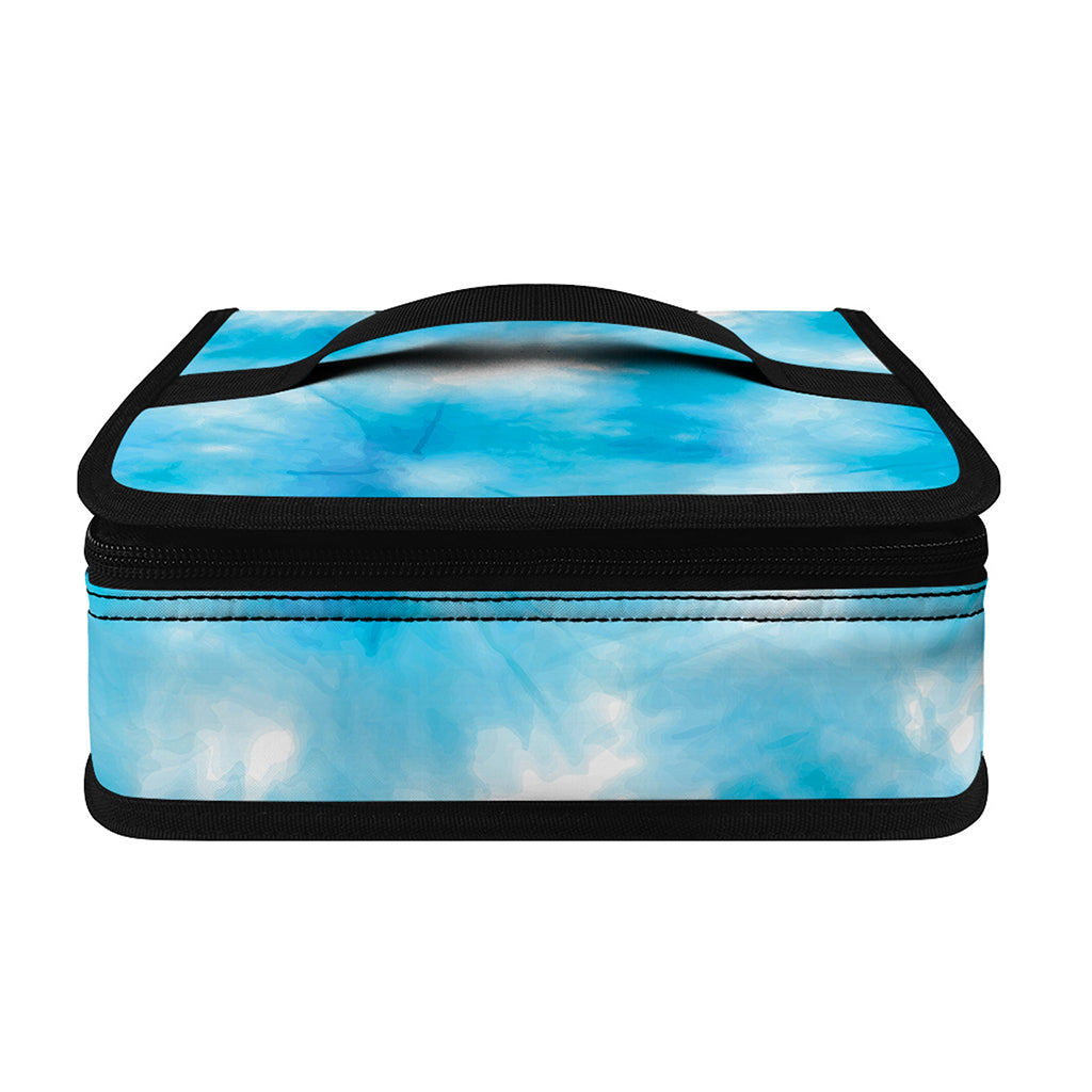 Blue Shibori Tie Dye Print Small Lunch Bag