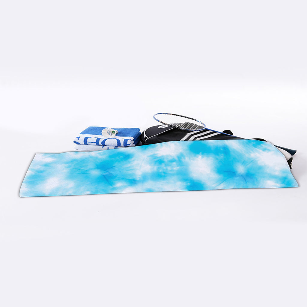 Blue Shibori Tie Dye Print Sports Towel