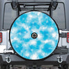 Blue Shibori Tie Dye Print Tire Cover With Camera Hole