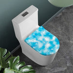 Blue Shibori Tie Dye Print Toilet Lid Cover