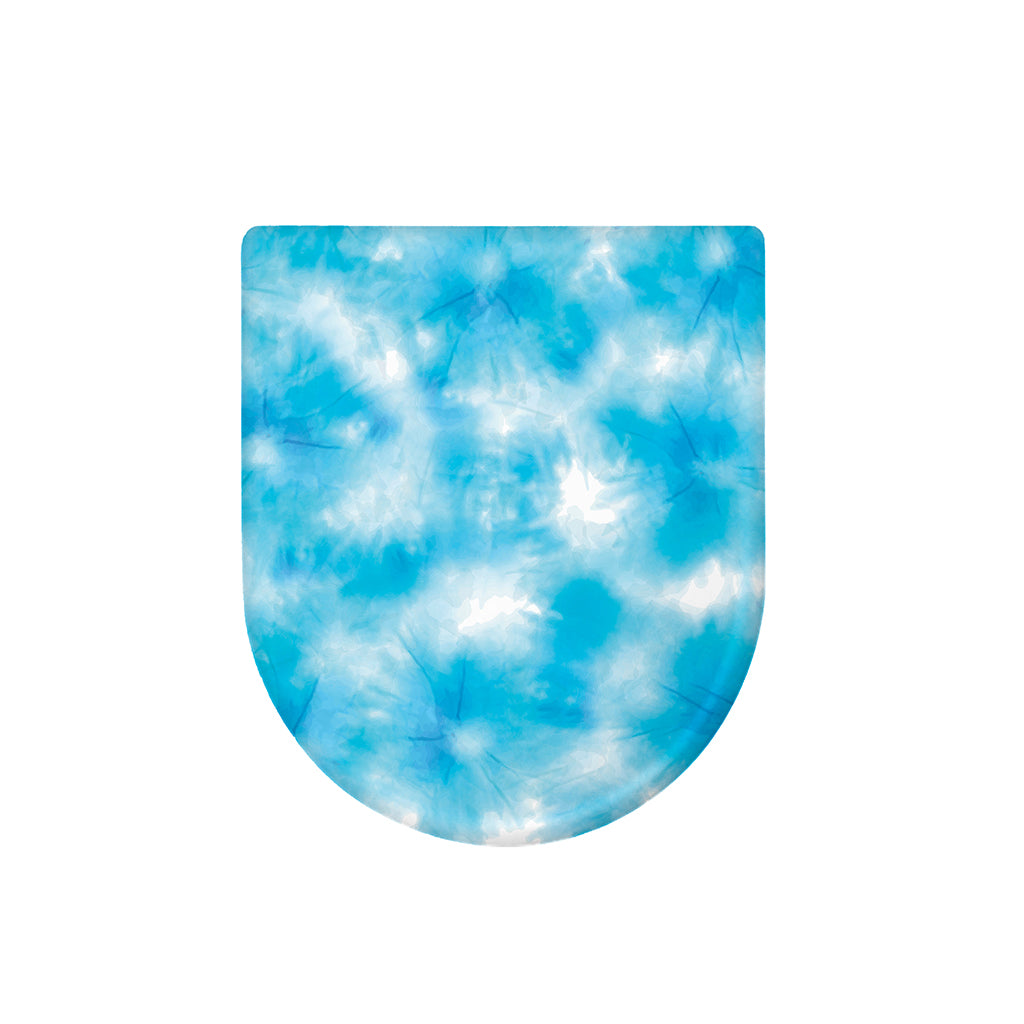 Blue Shibori Tie Dye Print Toilet Lid Cover