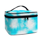Blue Shibori Tie Dye Print Travel Makeup Bag
