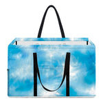 Blue Shibori Tie Dye Print Utility Tote Bag