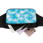 Blue Shibori Tie Dye Print Waist Bag