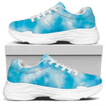 Blue Shibori Tie Dye Print White Chunky Shoes