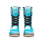 Blue Shibori Tie Dye Print Winter Boots