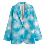Blue Shibori Tie Dye Print Women's Blazer