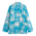 Blue Shibori Tie Dye Print Women's Blazer