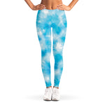 Blue Shibori Tie Dye Print Women's Leggings