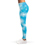 Blue Shibori Tie Dye Print Women's Leggings