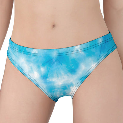 Blue Shibori Tie Dye Print Women's Panties