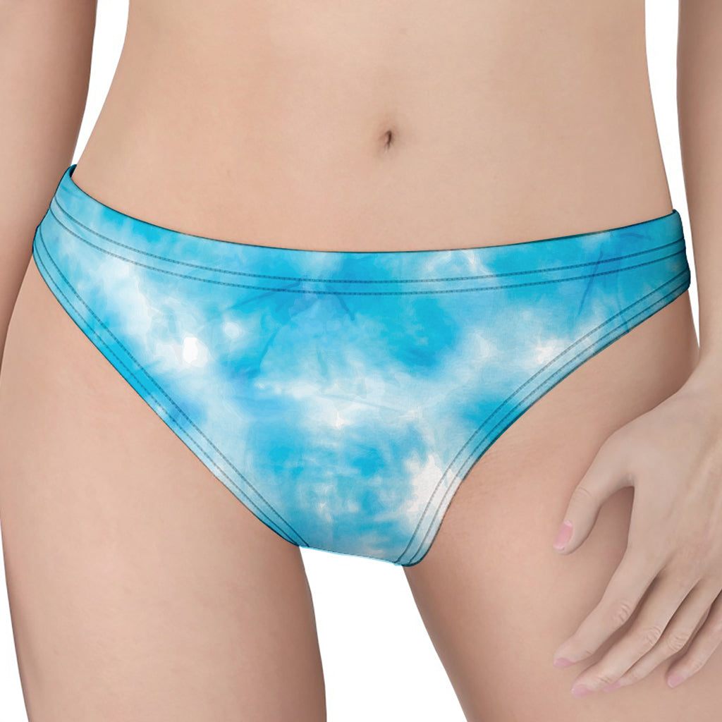 Blue Shibori Tie Dye Print Women's Thong