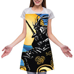 Blue Sky And Golden Sun Samurai Print Adjustable Apron