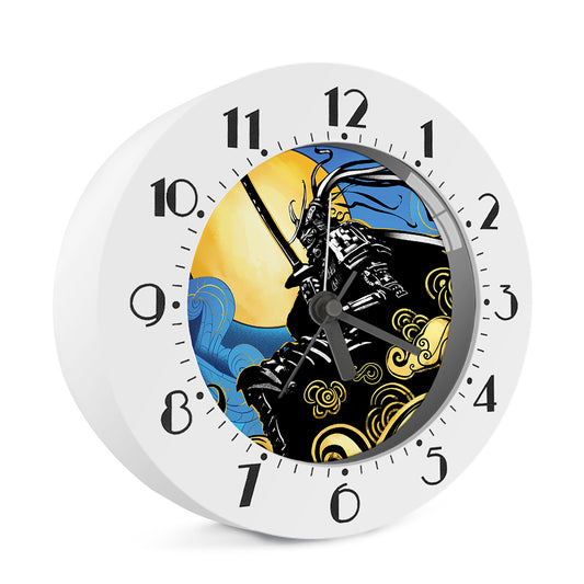 Blue Sky And Golden Sun Samurai Print Alarm Clock