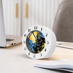Blue Sky And Golden Sun Samurai Print Alarm Clock