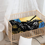 Blue Sky And Golden Sun Samurai Print Baby Crib Sheet