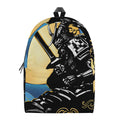 Blue Sky And Golden Sun Samurai Print School Backpack