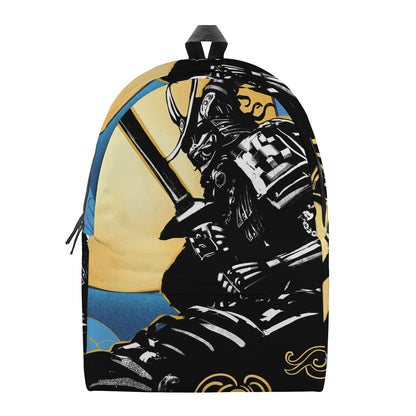 Blue Sky And Golden Sun Samurai Print Backpack