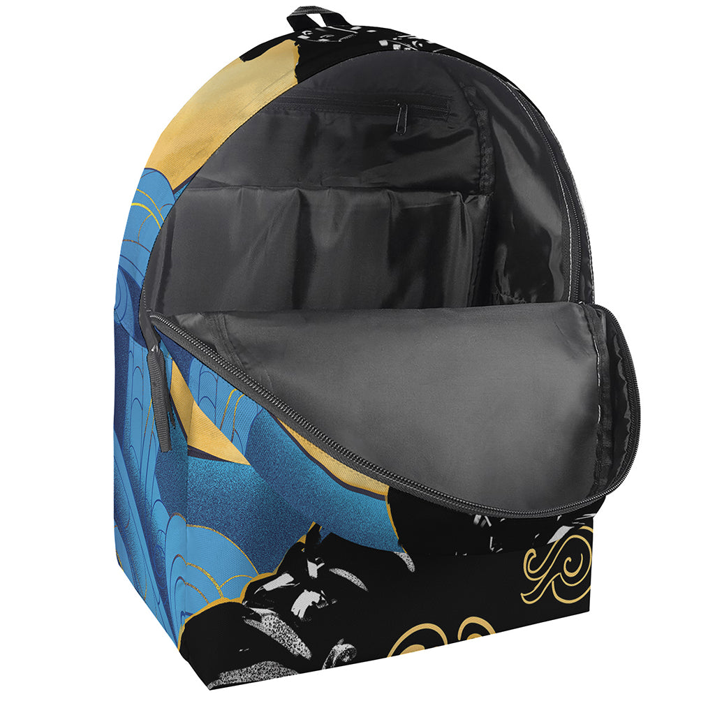 Blue Sky And Golden Sun Samurai Print Backpack