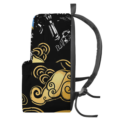 Blue Sky And Golden Sun Samurai Print Backpack