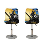 Blue Sky And Golden Sun Samurai Print Bar Stool Covers