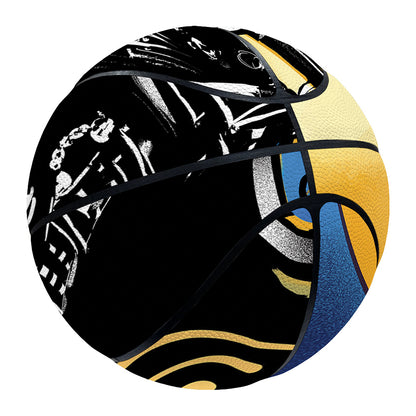 Blue Sky And Golden Sun Samurai Print Basketball
