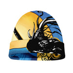Blue Sky And Golden Sun Samurai Print Beanie