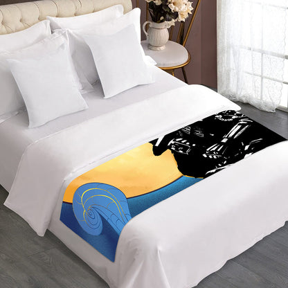 Blue Sky And Golden Sun Samurai Print Bed Runner