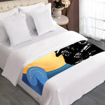 Blue Sky And Golden Sun Samurai Print Bed Runner