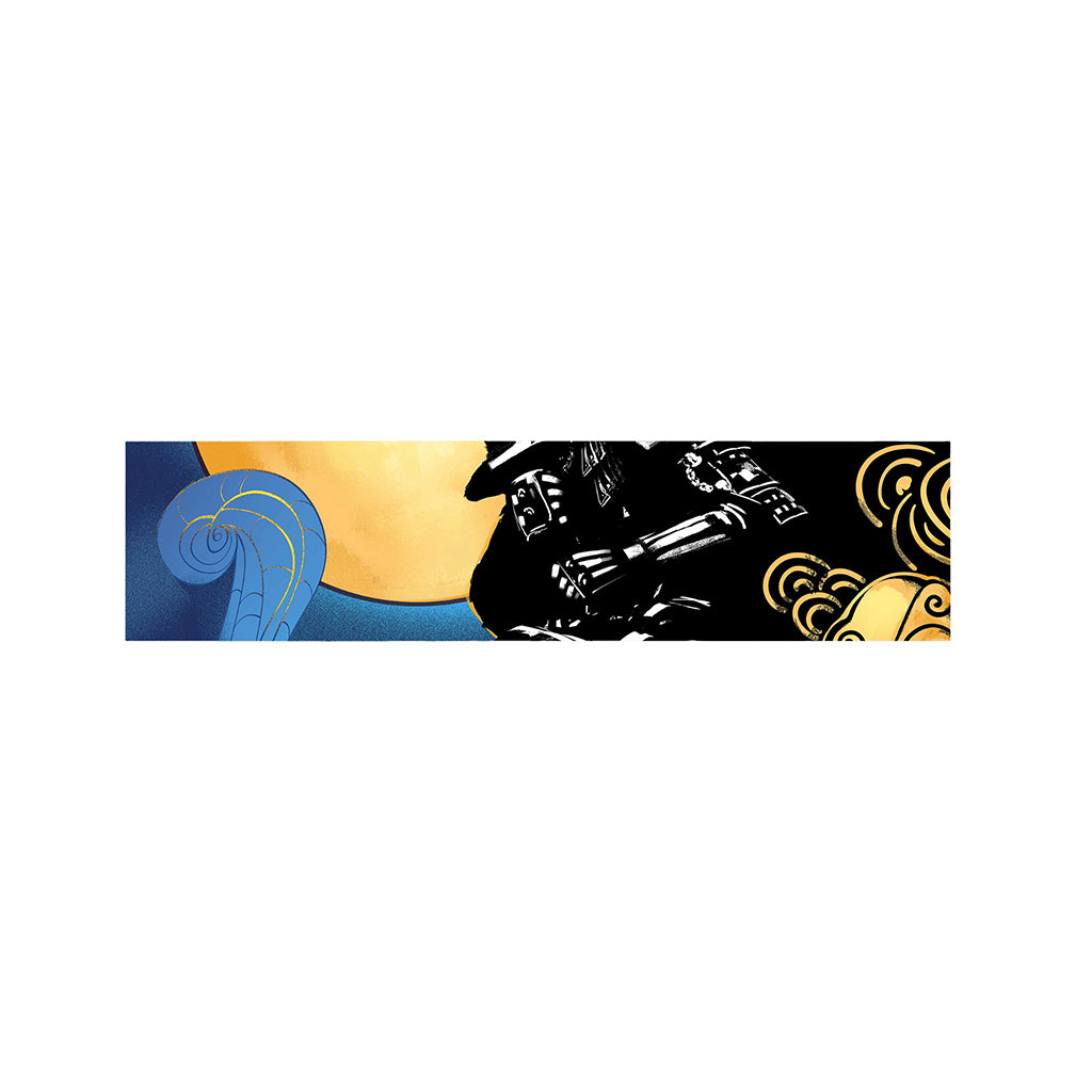 Blue Sky And Golden Sun Samurai Print Bed Runner