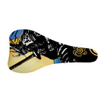 Blue Sky And Golden Sun Samurai Print Bicycle Seat Cover