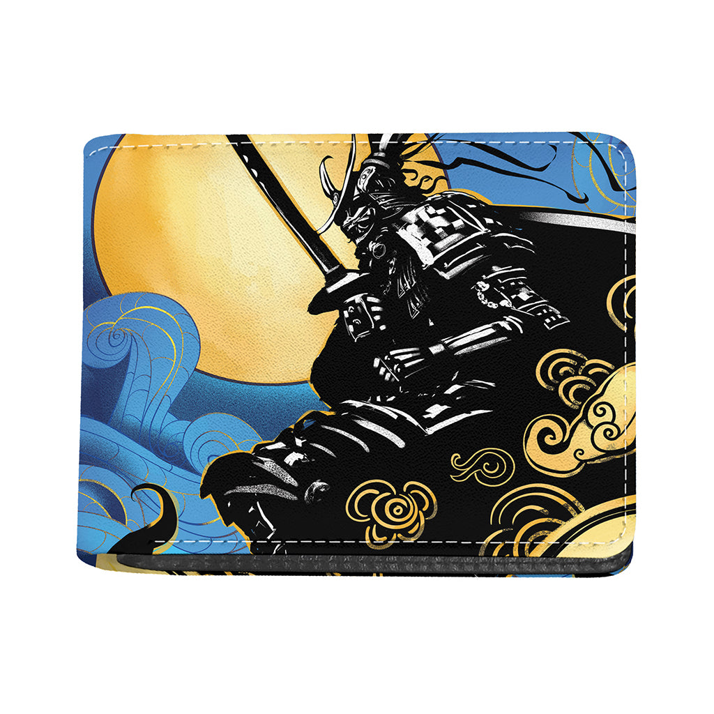 Blue Sky And Golden Sun Samurai Print Bifold Wallet