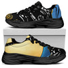 Blue Sky And Golden Sun Samurai Print Black Chunky Shoes