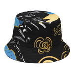 Blue Sky And Golden Sun Samurai Print Bucket Hat