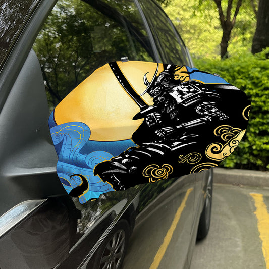 Blue Sky And Golden Sun Samurai Print Car Side Mirror Covers