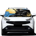 Blue Sky And Golden Sun Samurai Print Car Windshield Snow Cover